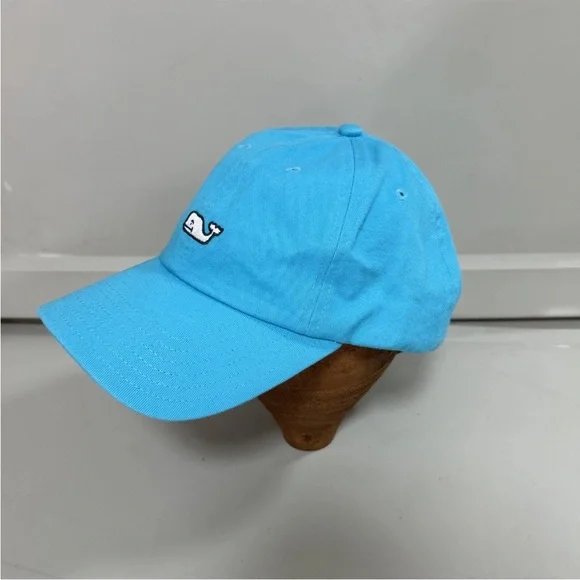 NWT Vineyard Vines Light Blue Adjustable Cotton Hat Embroidered Whale Logo OS - Picture 2 of 7